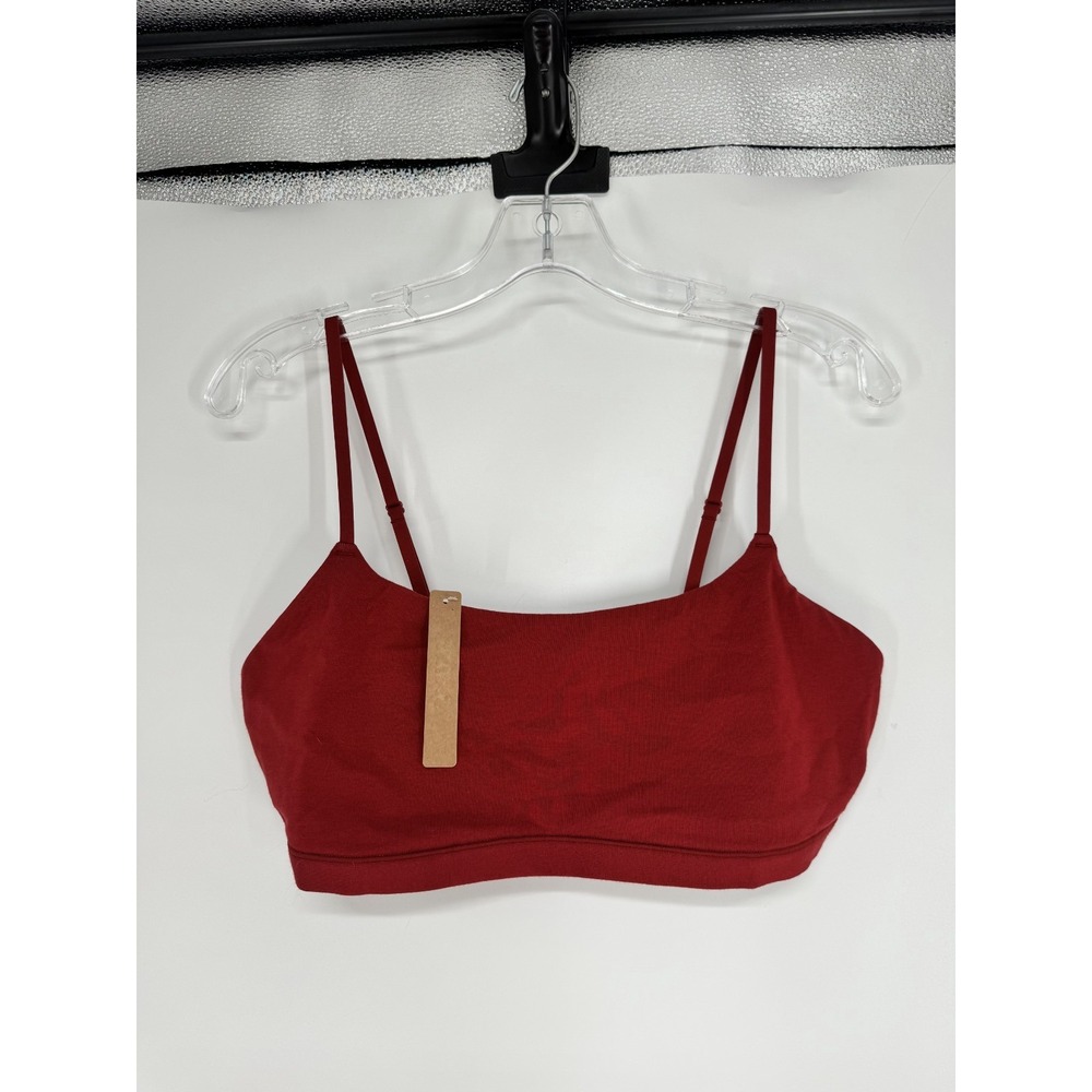 SKIMS Fits Everybody Scoop Bralette Bra Womens XL Brick Red Adjustable Straps
